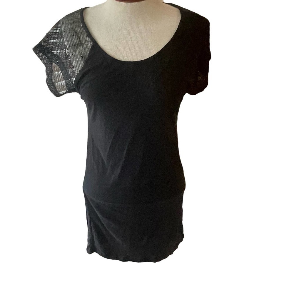 Diesel Sz XXS Black Dress Mesh Accent Sleeve LBD Little Black Dress EUC